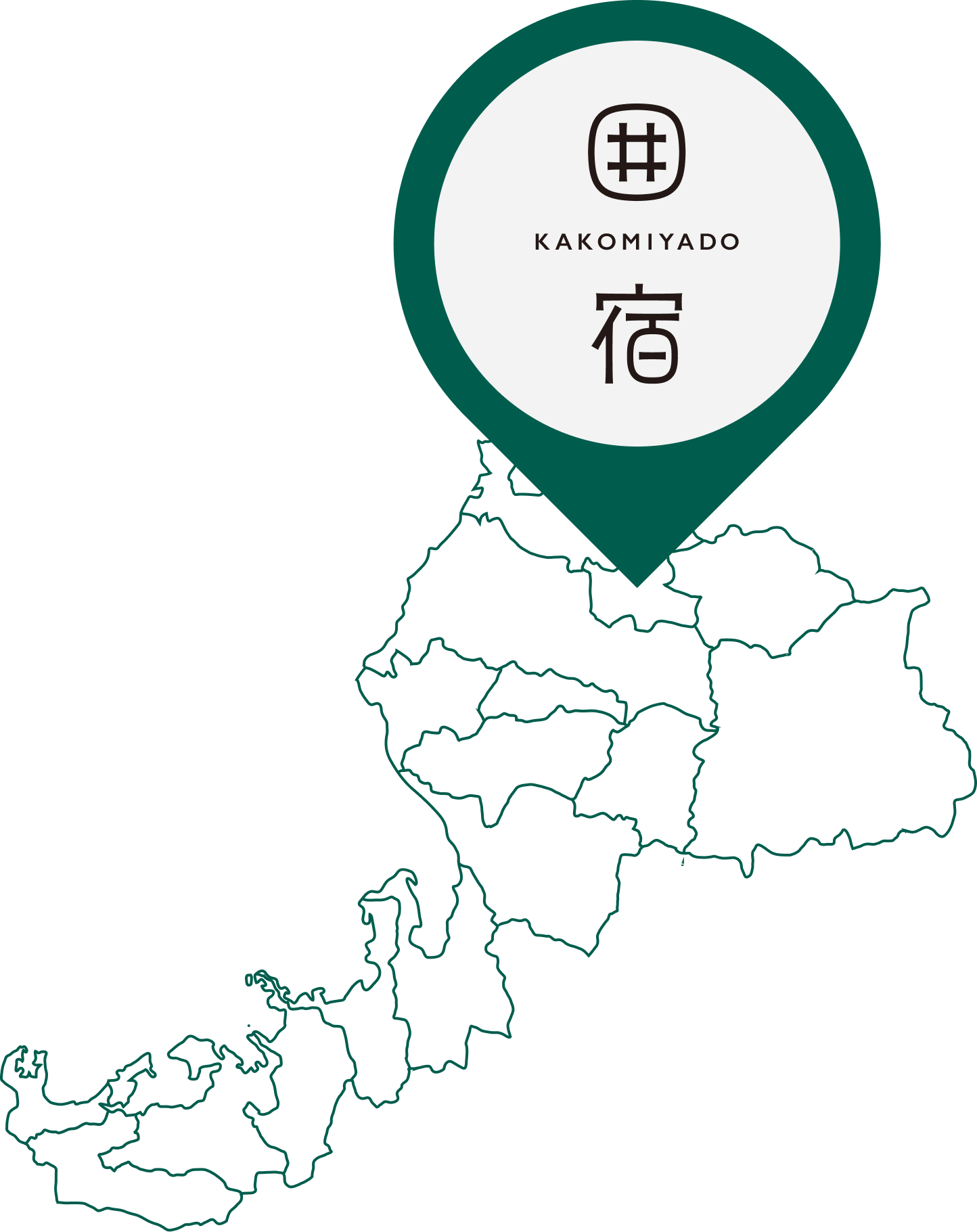 囲宿の位置を示す地図アイコン